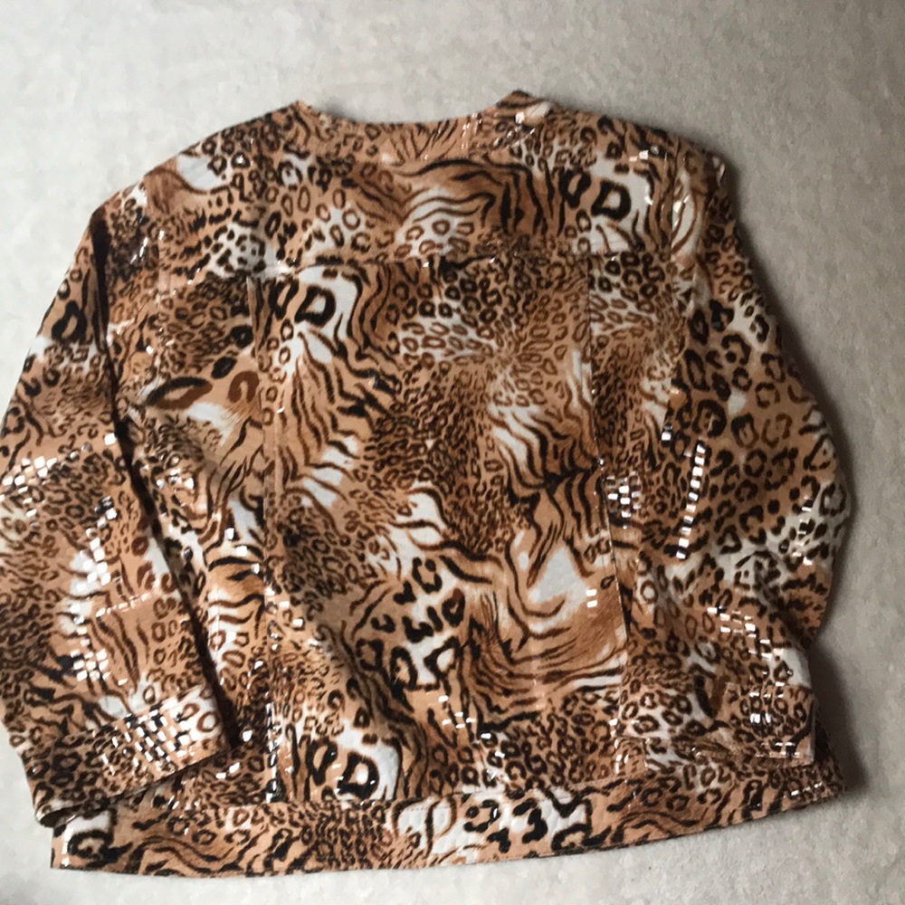 Ruby Rd | Animal Print Button Up Jacket - Picture 7 of 7